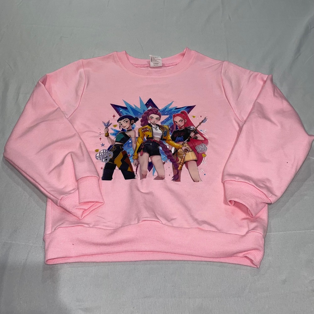 Digiprint Apparel Kids‎ Pink Anime Graphic Sweatshirt Pullover Size 130 US (M)